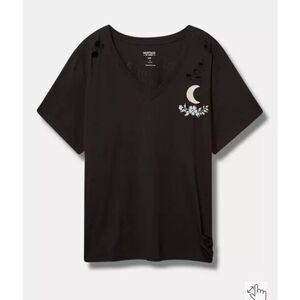 Torrid 5 plus size Palmistry Relax Fit Heritage Jersey Distressed Tee shirt top